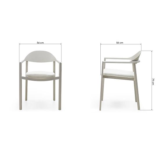 Chaise de jardin Marinelli II, aluminium, beige clair