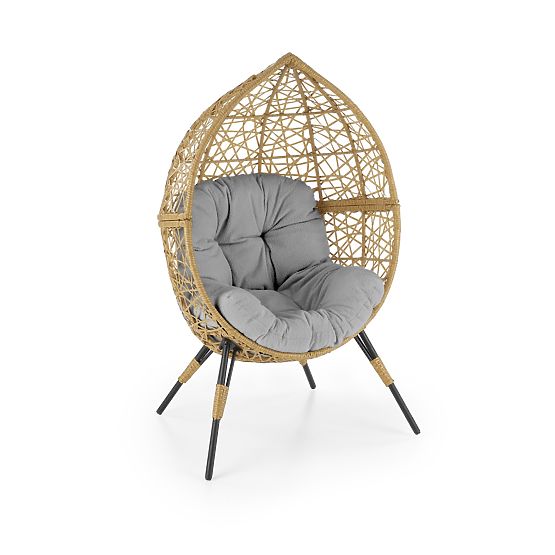 Chaise de jardin OSKAR - naturel / gris clair