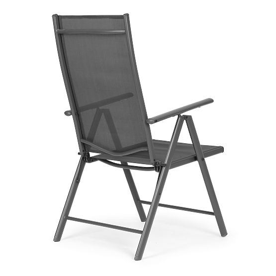 Chaise de jardin pliante en acier avec dossier réglable gris MultiGarden
