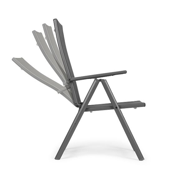 Chaise de jardin pliante en acier avec dossier réglable gris MultiGarden