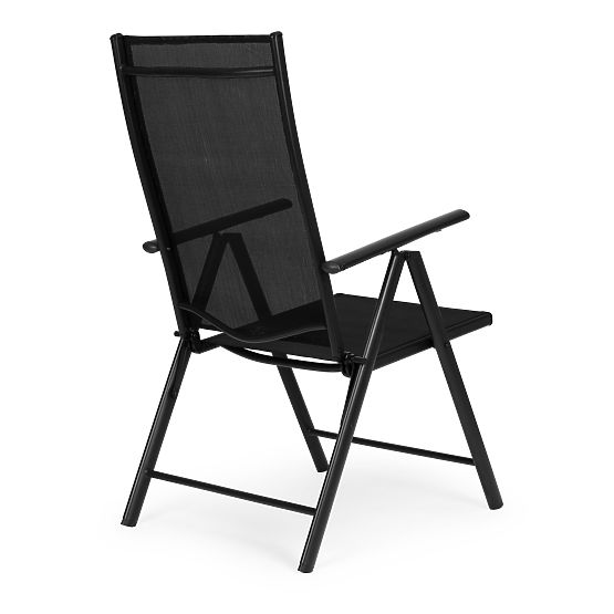 Chaise de jardin pliante en acier avec dossier réglable noire MultiGarden