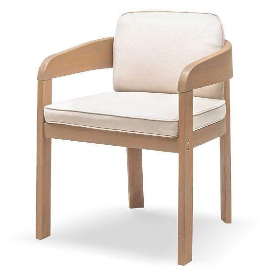 Chaise de jardin Satori en bois d'acacia FSC, aspect teck, beige