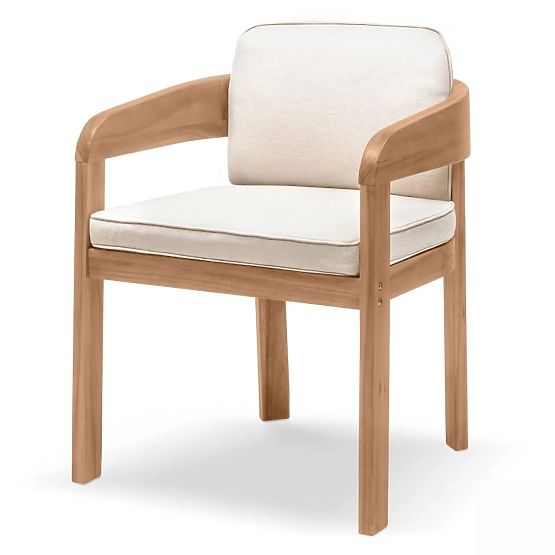 Chaise de jardin Satori en bois d'acacia FSC, aspect teck, beige