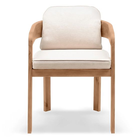Chaise de jardin Satori en bois d'acacia FSC, aspect teck, beige