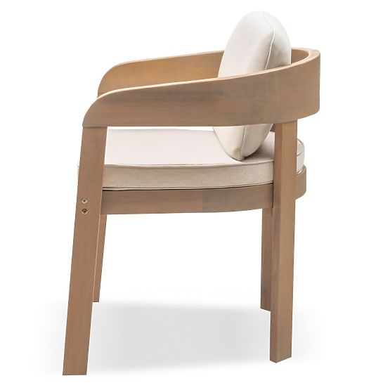 Chaise de jardin Satori en bois d'acacia FSC, aspect teck, beige