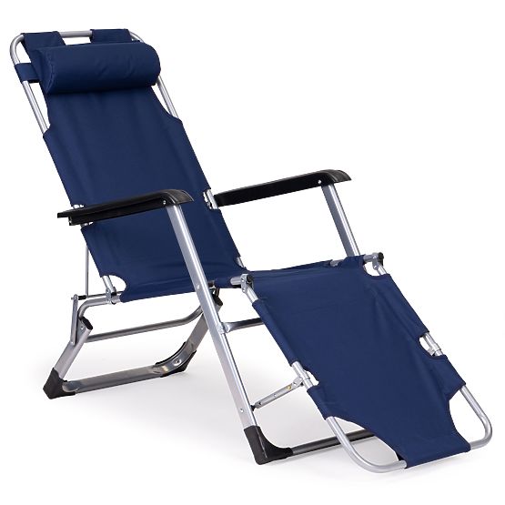 Chaise de plage de jardin pliable 2 en 1 transat