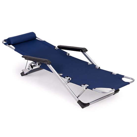 Chaise de plage de jardin pliable 2 en 1 transat