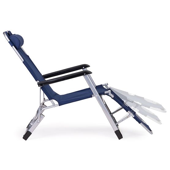 Chaise de plage de jardin pliable 2 en 1 transat