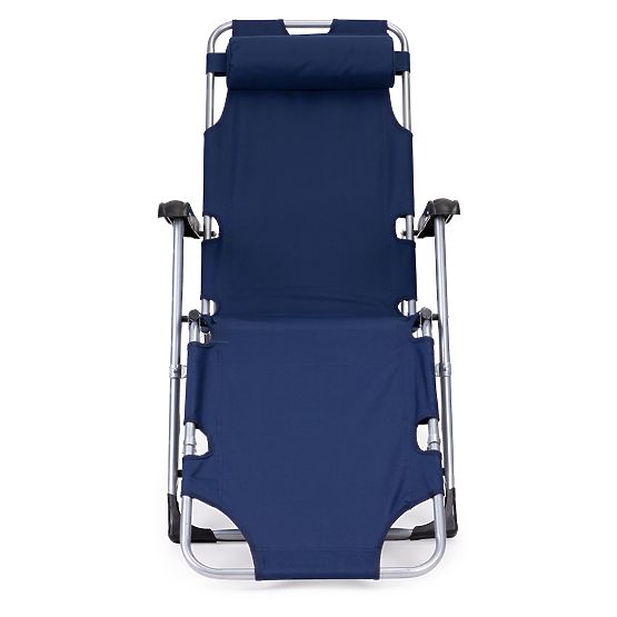 Chaise de plage de jardin pliable 2 en 1 transat