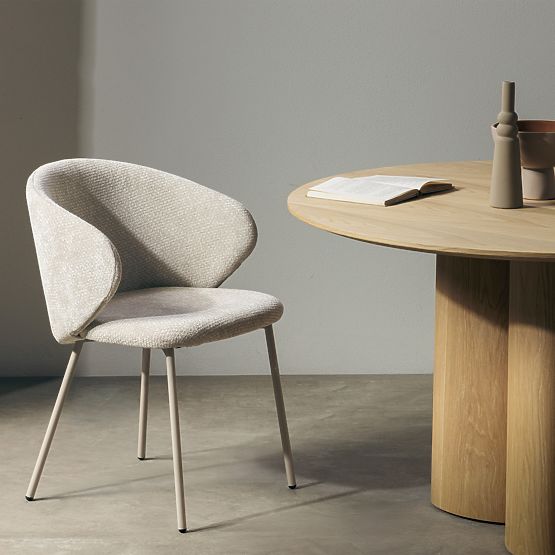 Chaise de salle à manger Adrano, beige clair/pieds beiges