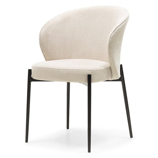 Chaise de salle à manger Avery beige clair/pieds noirs