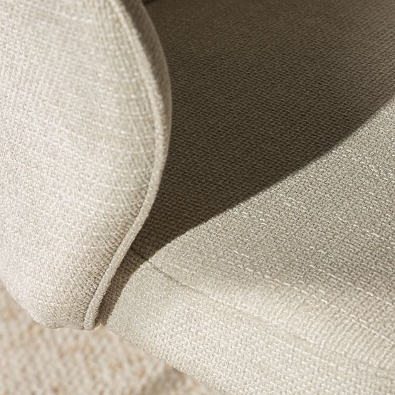 Chaise de salle à manger Avery beige clair/pieds noirs