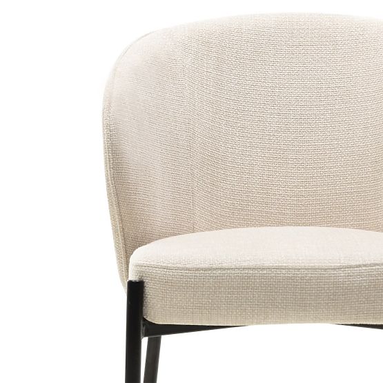 Chaise de salle à manger Avery beige clair/pieds noirs