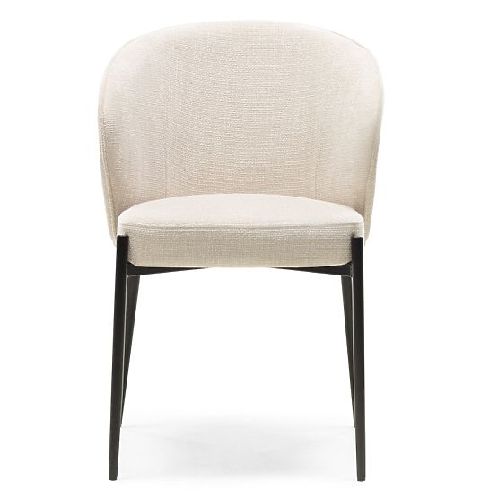 Chaise de salle à manger Avery beige clair/pieds noirs