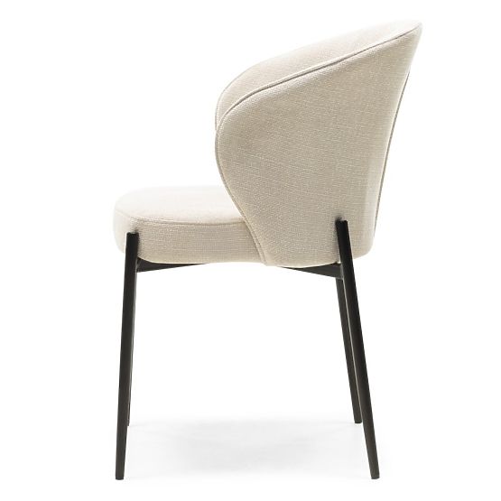 Chaise de salle à manger Avery beige clair/pieds noirs