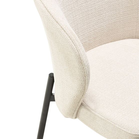 Chaise de salle à manger Avery beige clair/pieds noirs