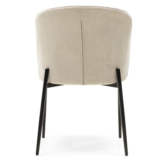 Chaise de salle à manger Avery beige clair/pieds noirs