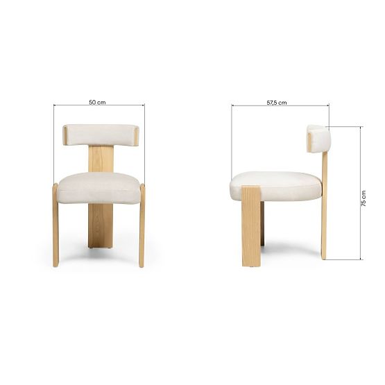 Chaise de salle à manger Bali, en bois, beige/frêne