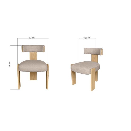 Chaise de salle à manger Bali, en bois, beige/frêne