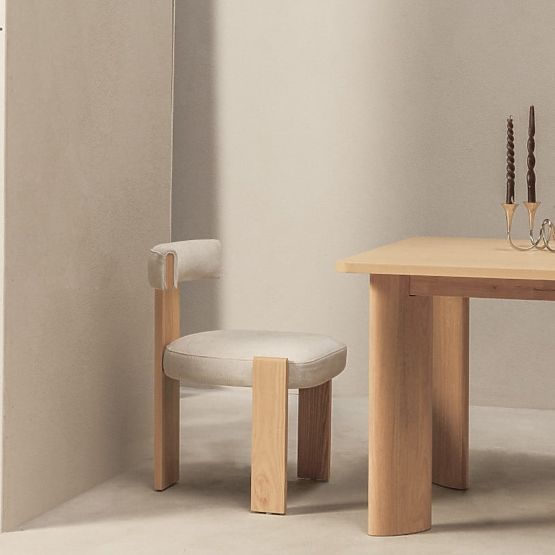 Chaise de salle à manger Bali, en bois, beige/frêne