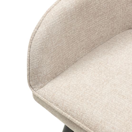 Chaise de salle à manger Berisso, cappuccino/pieds noirs