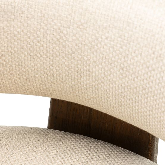 Chaise de salle à manger Bruna, beige, chêne moka