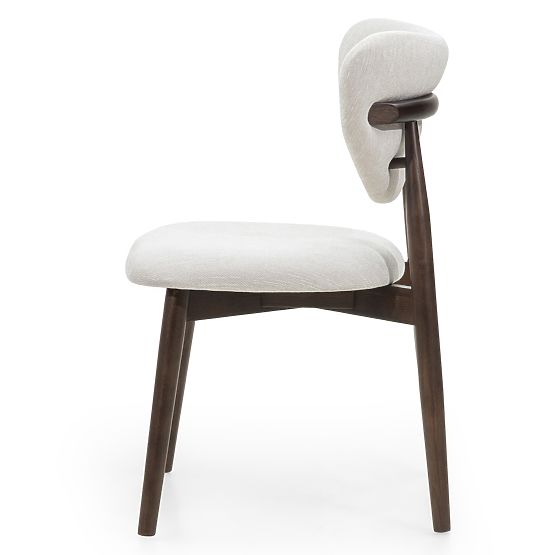 Chaise de salle à manger Domenico beige/noyer
