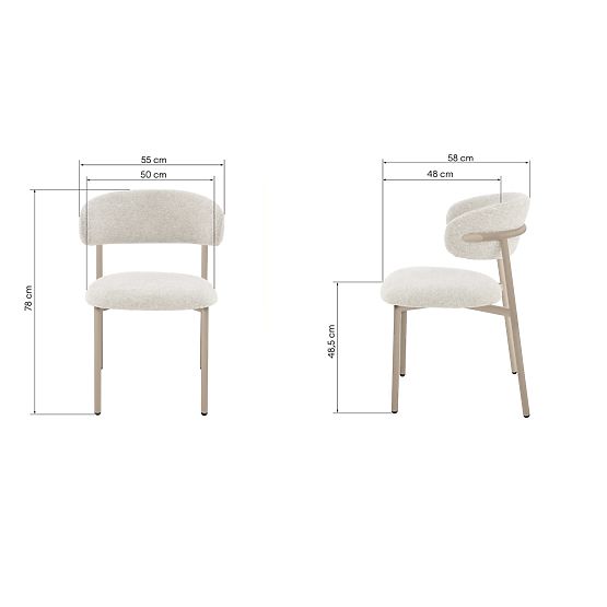 Chaise de salle à manger Fresno, beige