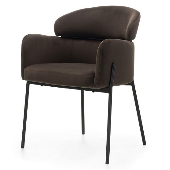 Chaise de salle à manger Granda, chocolat/espresso, velours