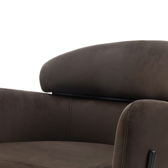 Chaise de salle à manger Granda, chocolat/espresso, velours