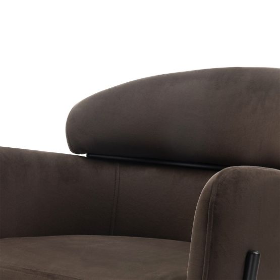 Chaise de salle à manger Granda, chocolat/espresso, velours