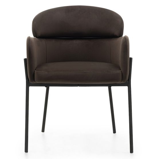 Chaise de salle à manger Granda, chocolat/espresso, velours