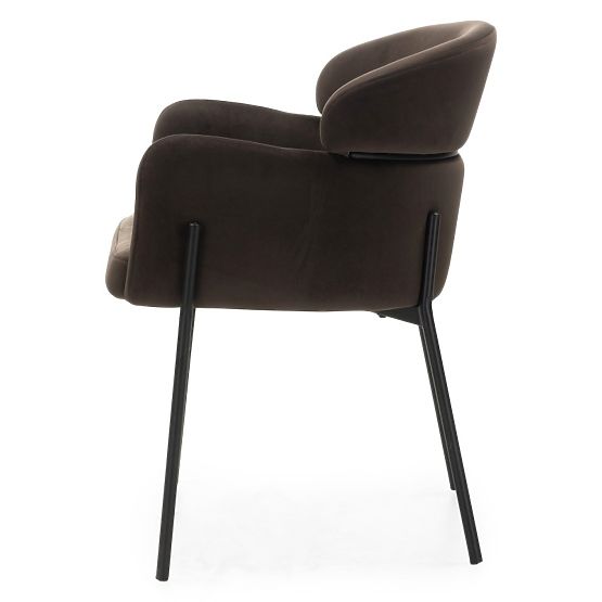 Chaise de salle à manger Granda, chocolat/espresso, velours
