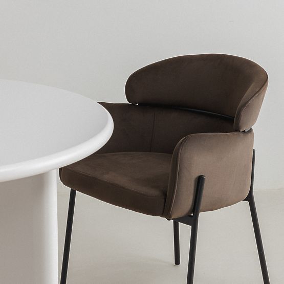 Chaise de salle à manger Granda, chocolat/espresso, velours