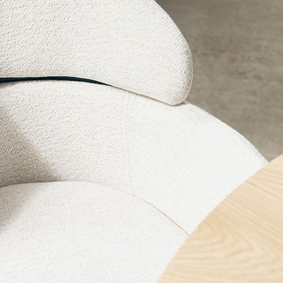 Chaise de salle à manger Granda, écru/pieds noirs