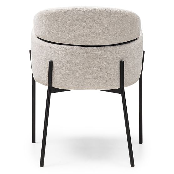 Chaise de salle à manger Granda, écru/pieds noirs