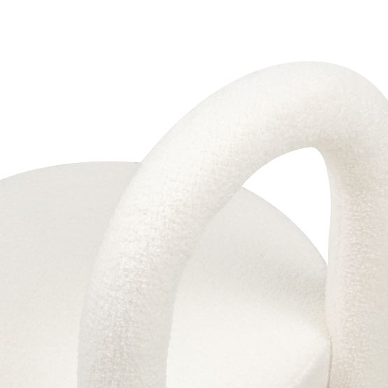 Chaise de salle à manger Ivo, écru, bouclé