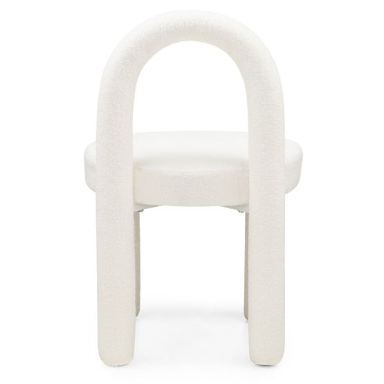 Chaise de salle à manger Ivo, écru, bouclé