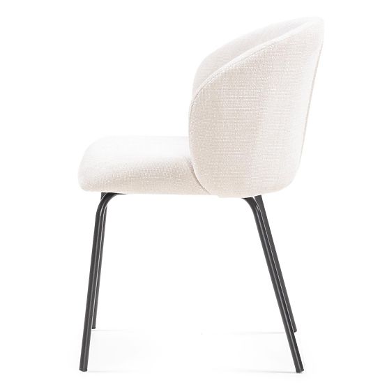 Chaise de salle à manger Larisa, beige clair/pieds noirs