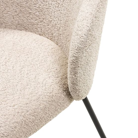 Chaise de salle à manger Larisa, beige/pieds noirs