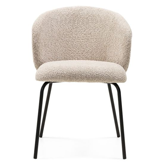 Chaise de salle à manger Larisa, beige/pieds noirs