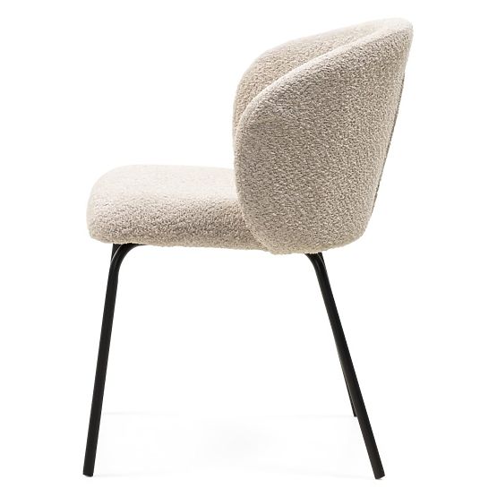 Chaise de salle à manger Larisa, beige/pieds noirs
