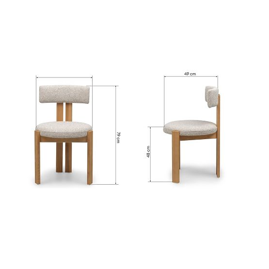 Chaise de salle à manger Matteo, beige-crème/naturel