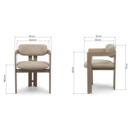 Chaise de salle à manger Noa, marron clair
