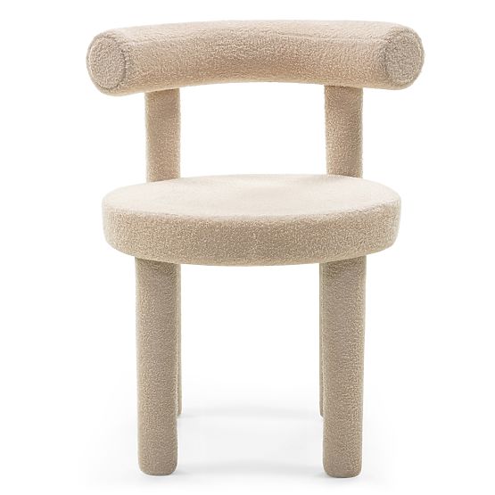 Chaise de salle à manger Pedro 2.0, beige, bouclé