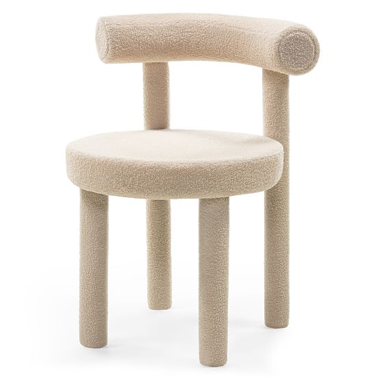 Chaise de salle à manger Pedro 2.0, beige, bouclé