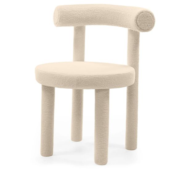 Chaise de salle à manger Pedro 2.0, crème, bouclé