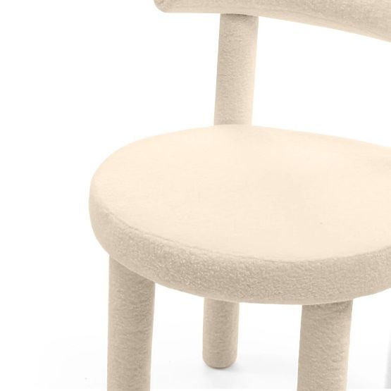 Chaise de salle à manger Pedro 2.0, crème, bouclé