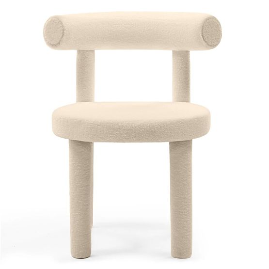 Chaise de salle à manger Pedro 2.0, crème, bouclé