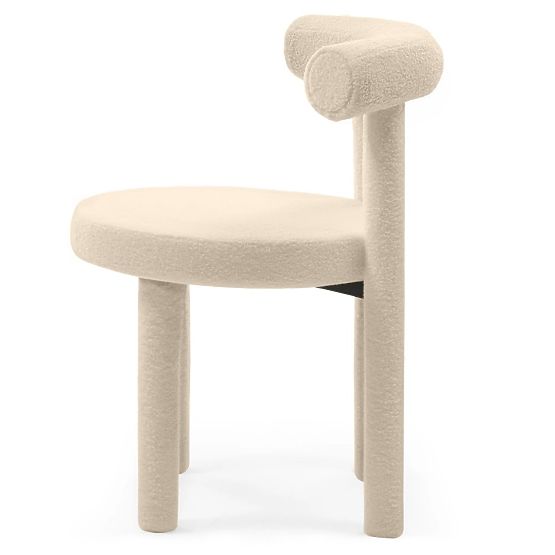 Chaise de salle à manger Pedro 2.0, crème, bouclé